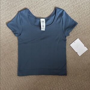 Girl’s Athleta Slate Blue Ribbed Tee